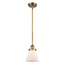 Cone Mini Pendant shown in the Brushed Brass finish with a Matte White shade