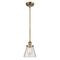 Cone Mini Pendant shown in the Brushed Brass finish with a Clear shade