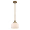 Bell Mini Pendant shown in the Brushed Brass finish with a Matte White shade