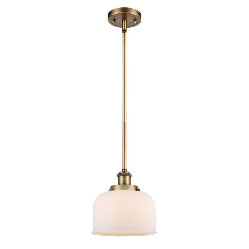 Bell Mini Pendant shown in the Brushed Brass finish with a Matte White shade