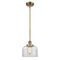 Bell Mini Pendant shown in the Brushed Brass finish with a Clear shade