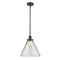 Cone Mini Pendant shown in the Matte Black finish with a Clear shade