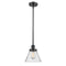 Cone Mini Pendant shown in the Matte Black finish with a Seedy shade