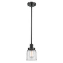 Bell Mini Pendant shown in the Matte Black finish with a Clear shade