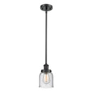 Bell Mini Pendant shown in the Matte Black finish with a Seedy shade