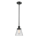 Cone Mini Pendant shown in the Matte Black finish with a Clear shade