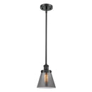 Cone Mini Pendant shown in the Matte Black finish with a Plated Smoke shade