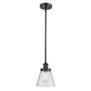 Cone Mini Pendant shown in the Matte Black finish with a Seedy shade