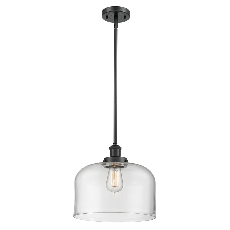 Bell Mini Pendant shown in the Matte Black finish with a Clear shade