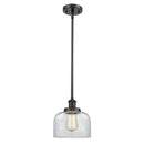 Bell Mini Pendant shown in the Matte Black finish with a Clear shade