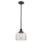 Bell Mini Pendant shown in the Matte Black finish with a Clear shade