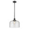 Bell Mini Pendant shown in the Matte Black finish with a Seedy shade