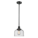 Bell Mini Pendant shown in the Matte Black finish with a Seedy shade