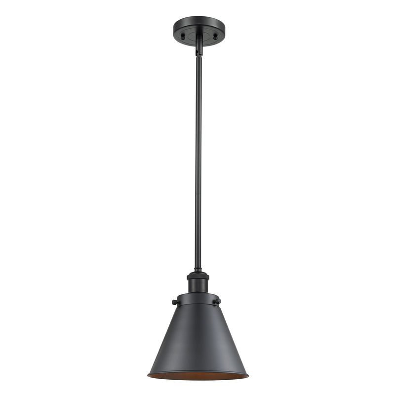 Appalachian Mini Pendant shown in the Matte Black finish with a Matte Black shade