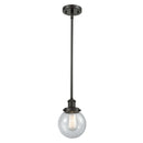 Beacon Mini Pendant shown in the Oil Rubbed Bronze finish with a Seedy shade