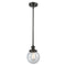 Beacon Mini Pendant shown in the Oil Rubbed Bronze finish with a Seedy shade