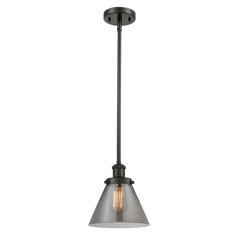 Cone Mini Pendant shown in the Oil Rubbed Bronze finish with a Plated Smoke shade