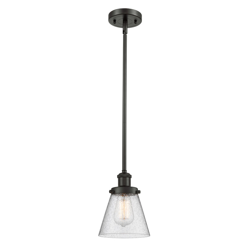 Cone Mini Pendant shown in the Oil Rubbed Bronze finish with a Seedy shade