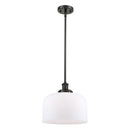 Bell Mini Pendant shown in the Oil Rubbed Bronze finish with a Matte White shade