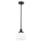 Bell Mini Pendant shown in the Oil Rubbed Bronze finish with a Matte White shade