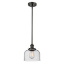 Bell Mini Pendant shown in the Oil Rubbed Bronze finish with a Seedy shade