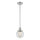 Beacon Mini Pendant shown in the Polished Chrome finish with a Clear shade