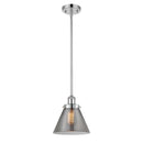 Cone Mini Pendant shown in the Polished Chrome finish with a Plated Smoke shade