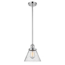 Cone Mini Pendant shown in the Polished Chrome finish with a Seedy shade