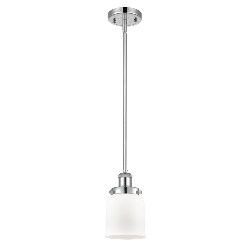 Bell Mini Pendant shown in the Polished Chrome finish with a Matte White shade