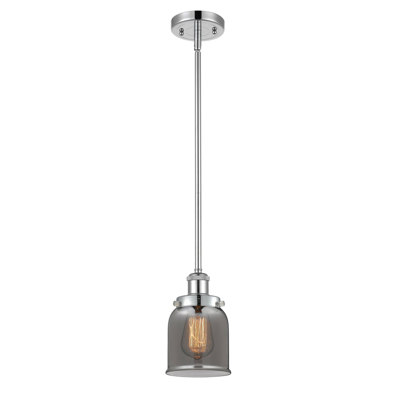 Bell Mini Pendant shown in the Polished Chrome finish with a Plated Smoke shade