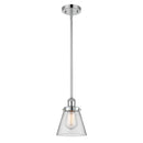 Cone Mini Pendant shown in the Polished Chrome finish with a Clear shade