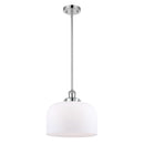 Bell Mini Pendant shown in the Polished Chrome finish with a Matte White shade