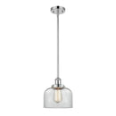 Bell Mini Pendant shown in the Polished Chrome finish with a Clear shade