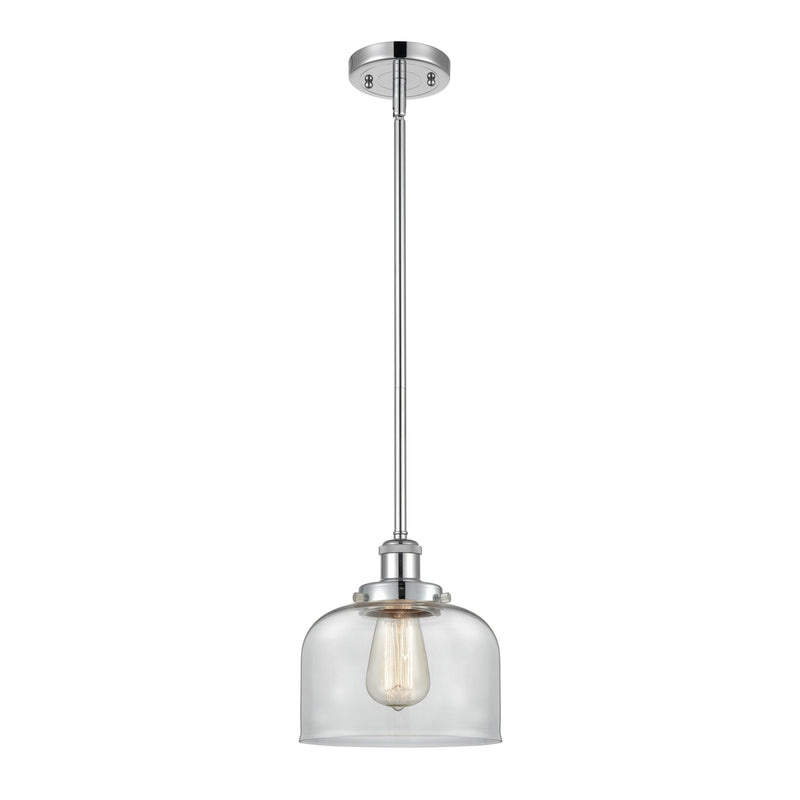 Bell Mini Pendant shown in the Polished Chrome finish with a Clear shade