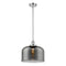 Bell Mini Pendant shown in the Polished Chrome finish with a Plated Smoke shade