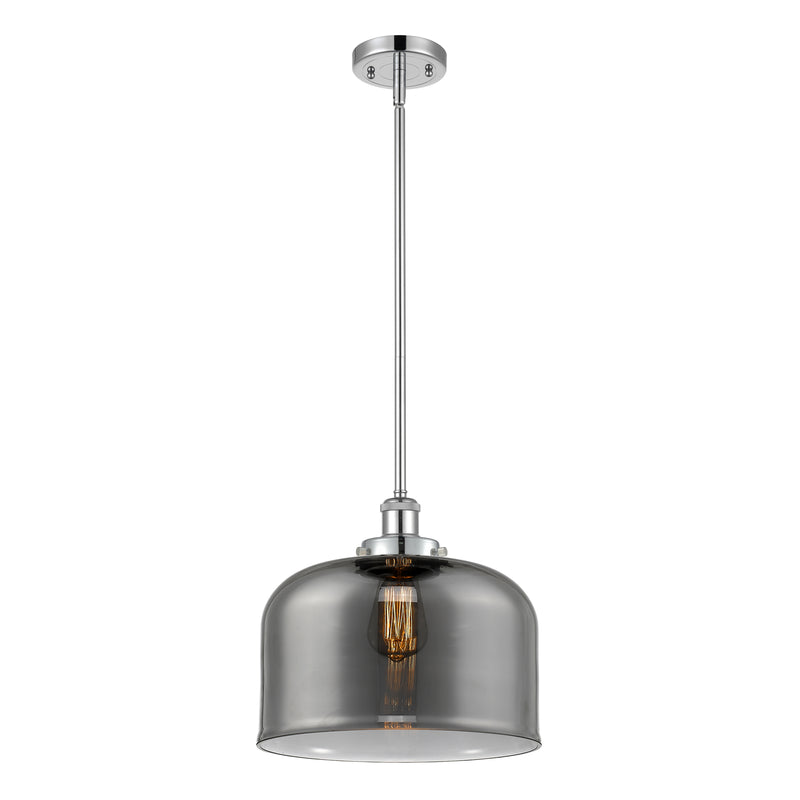 Bell Mini Pendant shown in the Polished Chrome finish with a Plated Smoke shade