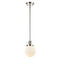 Beacon Mini Pendant shown in the Polished Nickel finish with a Matte White shade