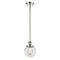 Beacon Mini Pendant shown in the Polished Nickel finish with a Clear shade