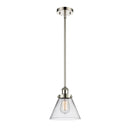 Cone Mini Pendant shown in the Polished Nickel finish with a Clear shade