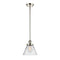 Cone Mini Pendant shown in the Polished Nickel finish with a Clear shade