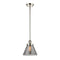 Cone Mini Pendant shown in the Polished Nickel finish with a Plated Smoke shade