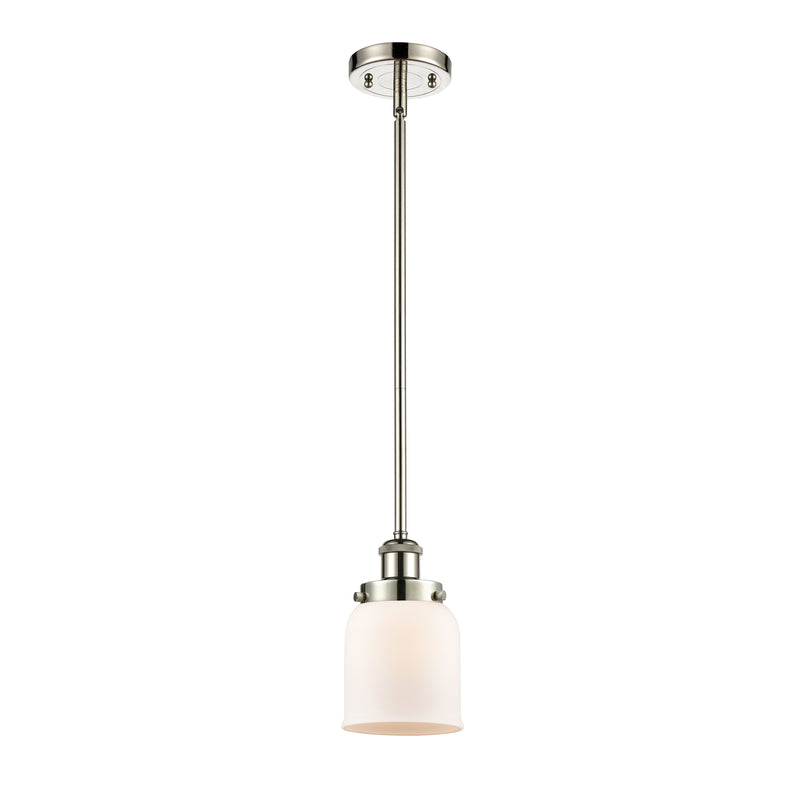 Bell Mini Pendant shown in the Polished Nickel finish with a Matte White shade