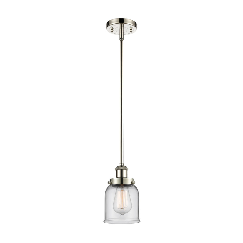 Bell Mini Pendant shown in the Polished Nickel finish with a Clear shade