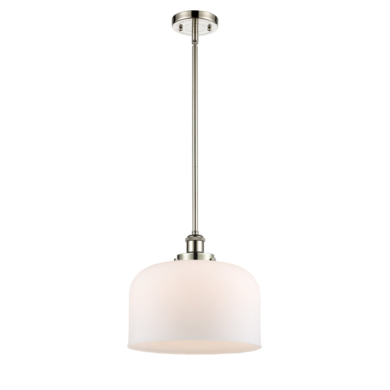 Bell Mini Pendant shown in the Polished Nickel finish with a Matte White shade