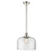 Bell Mini Pendant shown in the Polished Nickel finish with a Clear shade