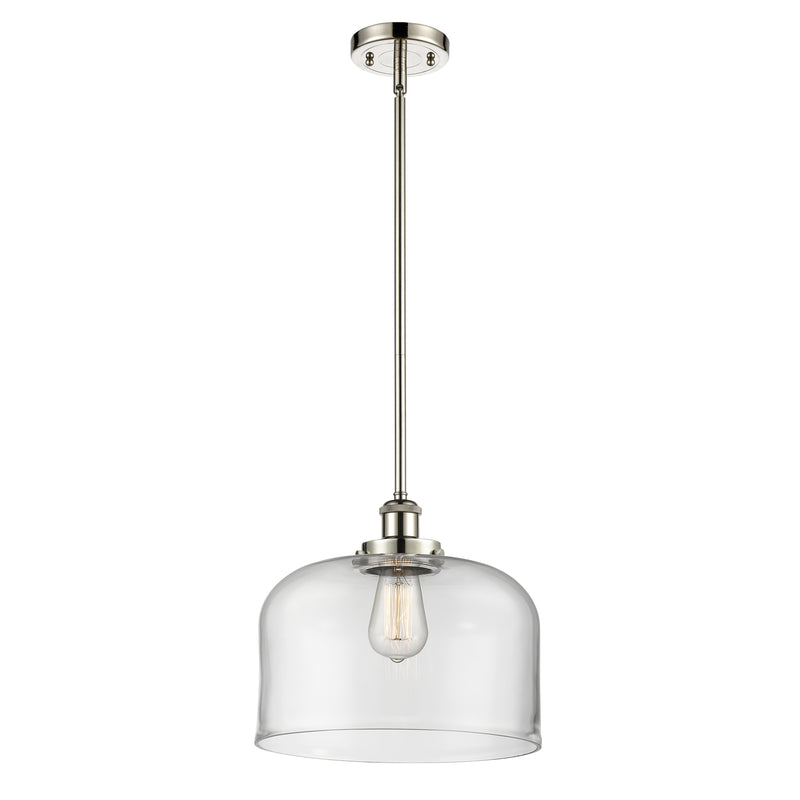 Bell Mini Pendant shown in the Polished Nickel finish with a Clear shade