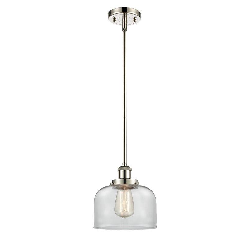 Bell Mini Pendant shown in the Polished Nickel finish with a Clear shade