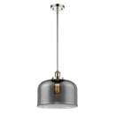 Bell Mini Pendant shown in the Polished Nickel finish with a Plated Smoke shade