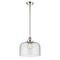 Bell Mini Pendant shown in the Polished Nickel finish with a Seedy shade