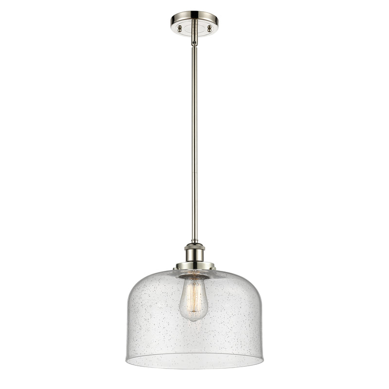 Bell Mini Pendant shown in the Polished Nickel finish with a Seedy shade